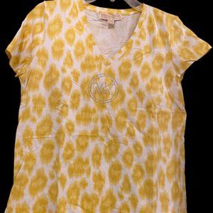 Michael Kors Leopard Print Studded Logo T-Shirt